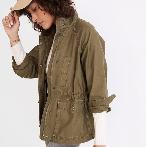 Madewell Jackets & Blazers - Madewell Northover Desert Olive Green Hooded Utility Chore Jacket Women Size M